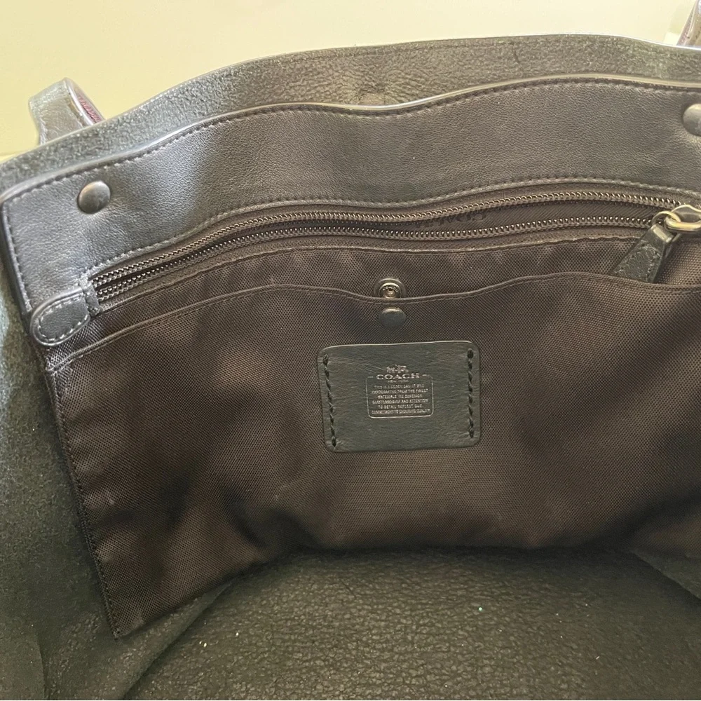 Coach Multicolor Iridescent Holographic Tote Bag Good Shape Purple Silver Flaws - Picture 4 of 16